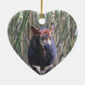 Cœur En Céramique Ornement d'okapi (Dos)