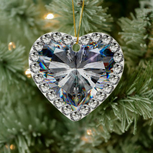 Cœur En Céramique Ornement du 60e anniversaire du Mariage du Diamond