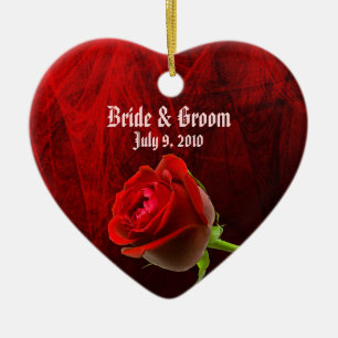 Cœur En Céramique Ornement du Mariage de Rose gothique Keepsaké