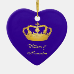 Cœur En Céramique Ornement Golden Crown II