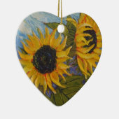 Cœur En Céramique Ornement jaune du tournesol de Paris (Droite)