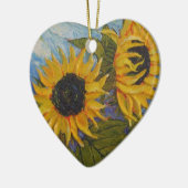 Cœur En Céramique Ornement jaune du tournesol de Paris (Gauche)