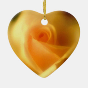 Cœur En Céramique Ornement rose jaune-foncé