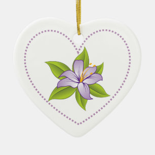 Cœur En Céramique Stargazer lilas violet lily ornement personnalisé