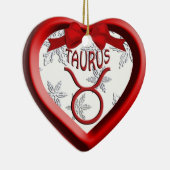 Cœur En Céramique Taurus Coeur Rouge Flocon de neige Ornement de Noë (Droite)