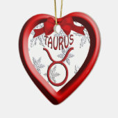 Cœur En Céramique Taurus Coeur Rouge Flocon de neige Ornement de Noë (Gauche)