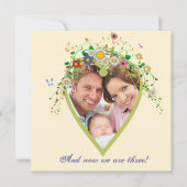 Coeur en fleurs - Faire-part d'adoption de la phot (Devant)