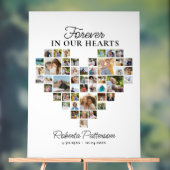 Coeur en forme 48 Photo Collage funéraire Bienvenu (Neutre)