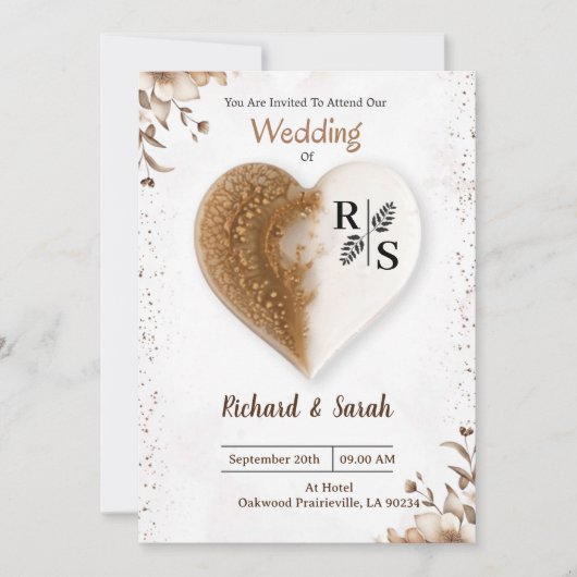 Coeur En Harmonie Invitation (Devant)