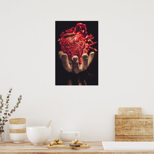 Coeur en main Print, Poster Paper (Matte)frame opt (Cuisine)
