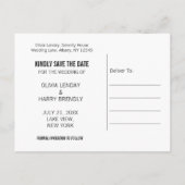 Cœur en or floral | Carte de sauvegarde de la date (Dos)