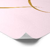 Cœur en or sur fond rose - Impression d'art (Coin)