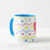 Coeur en pastel avec la tasse de vagues (Devant gauche)