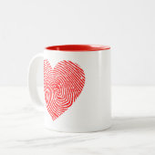 Coeur encre bicolore tone tasse à café (Devant gauche)