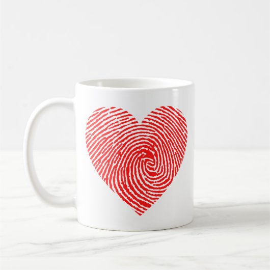 Coeur encre café tasse (Gauche)