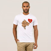 Coeur et carte du drapeau monténégrin T-shirt (Devant entier)