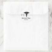 Coeur et cathétrique Nom du médecin Balise Sticker (Sac)