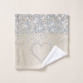 Coeur Et Diamants De parties scintillant Sur Lumin (Gant de toilette)