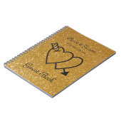 Coeur et flèche du livre d'invité de mariage d'or (Côté gauche)