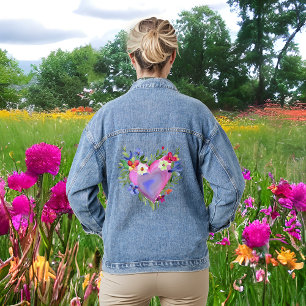 Cœur et fleurs à l'aquarelle