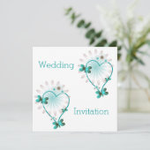 Coeur Et Papillons De Monnaie faire-part de mariag (Debout devant)