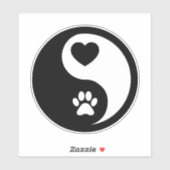 Coeur et Paw Yin Yang Sticker Decal (Feuille)