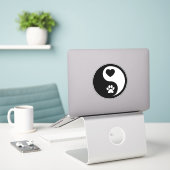Coeur et Paw Yin Yang Sticker Decal (Ordinateur portable sur le bureau)