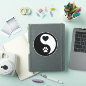 Coeur et Paw Yin Yang Sticker Decal (Couverture iPad)