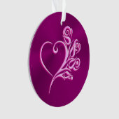 Coeur et Roses stylisés Mauve, effet gaufré (devant)