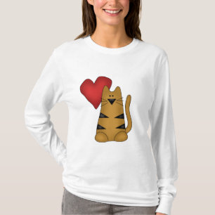 Coeur et T-shirts et cadeaux rayés de chat
