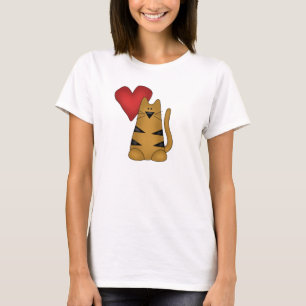 Coeur et T-shirts et cadeaux rayés de chat