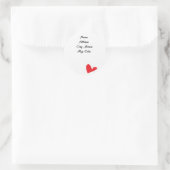 Coeur - Étiquette de adresse (Sac)