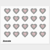 Cœur Étoiles dans les coeurs sur Sticker gris (Feuille)
