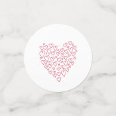 Coeur Fabriqué Avec Les Coeurs Rouges Confetti (Petit recto)