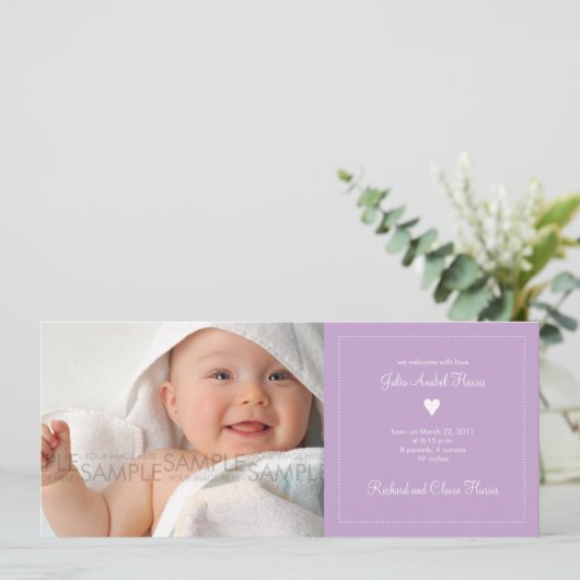 Coeur ・ Faire-part bébé (Debout devant)