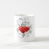 Coeur fantaisie rouge amour café Mug (Centre)