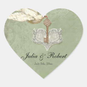 Cœur Favoriser Sticker cadeau - Clé de mon coeur, Doves