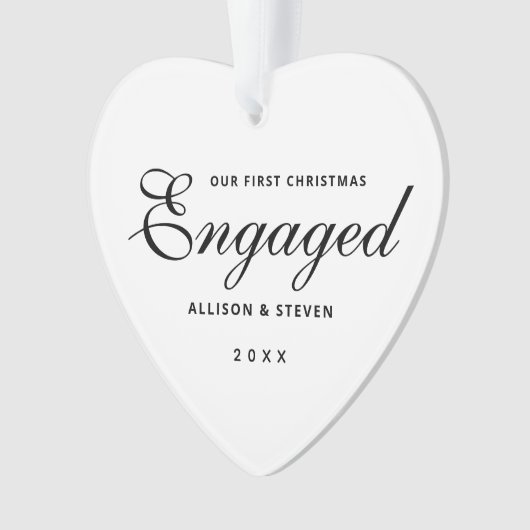 Coeur Fiançailles de Noël personnalisé (devant)