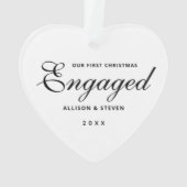 Coeur Fiançailles de Noël personnalisé (dos)