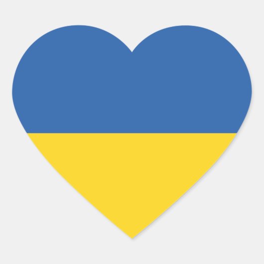 Cœur Flag of Ukraine Button Square Sticker (Devant)