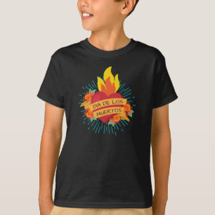 Coeur flamboyant Dia de los Muertos T-shirt