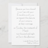 Coeur, fleurs et papillons Invitation (Dos)