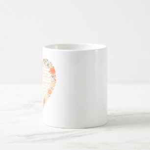 Coeur floral des mots - Élégante Mug pour l'amour 