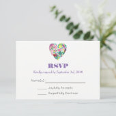 Coeur floral d'été en rose et vert mariage RSVP (Debout devant)
