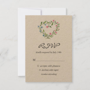 Coeur floral. Fleur élégante Wreath. RSVP pour mar
