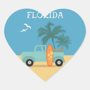 Cœur Floride : Sticker Coeur Voyage