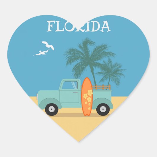 Cœur Floride : Sticker Coeur Voyage (Devant)