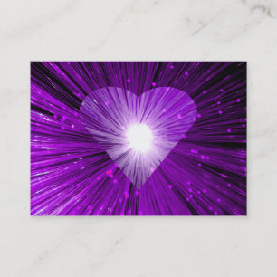 Coeur foncé rose carte de visite violet chubby
