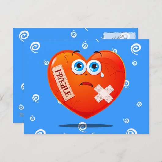 Coeur fragile, carte postale (Devant / Derrière)
