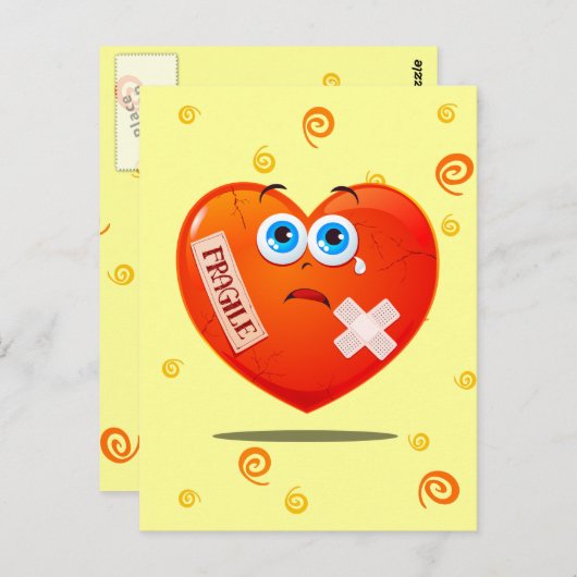 Coeur fragile, carte postale (Devant / Derrière)